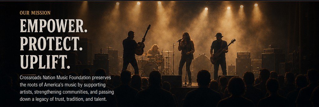 Band performing on stage in front of a crowd